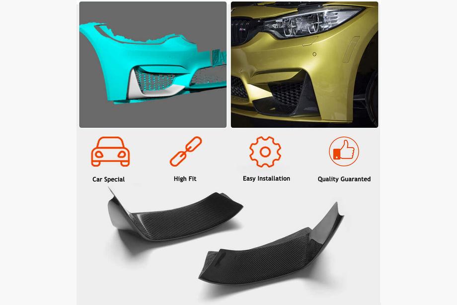 BMW 4 Series F32/F33/F36 2012-2020 Front Bumper Flap Carbon V5 Extensions (for F82/F83) Photo 2