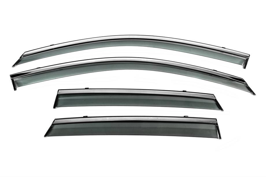 Audi A3 2020- Window Deflectors with Chrome Trim Niken Luxury (HB, 4 pcs) Image