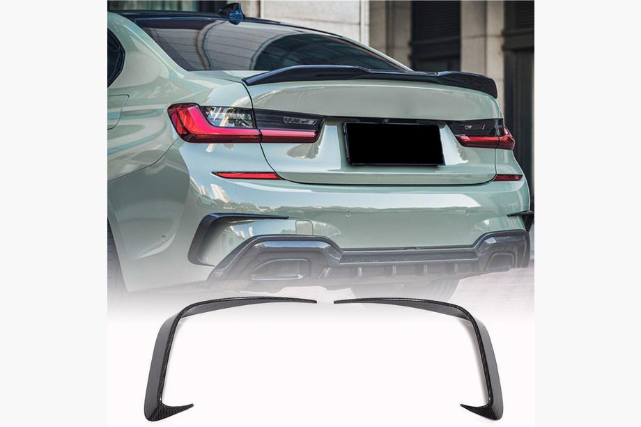 BMW 3 Series G20/G21 2018- Rear Bumper Flap Extensions (for M-Sport 2018-2022, Carbon) Photo 1
