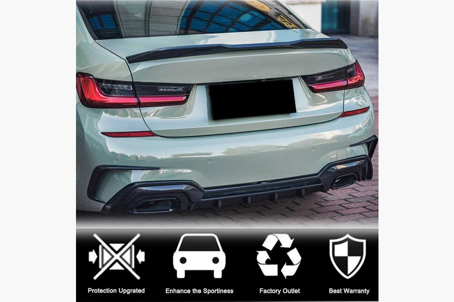 BMW 3 Series G20/G21 2018- Rear Bumper Flap Extensions (for M-Sport 2018-2022, Carbon) Photo 4