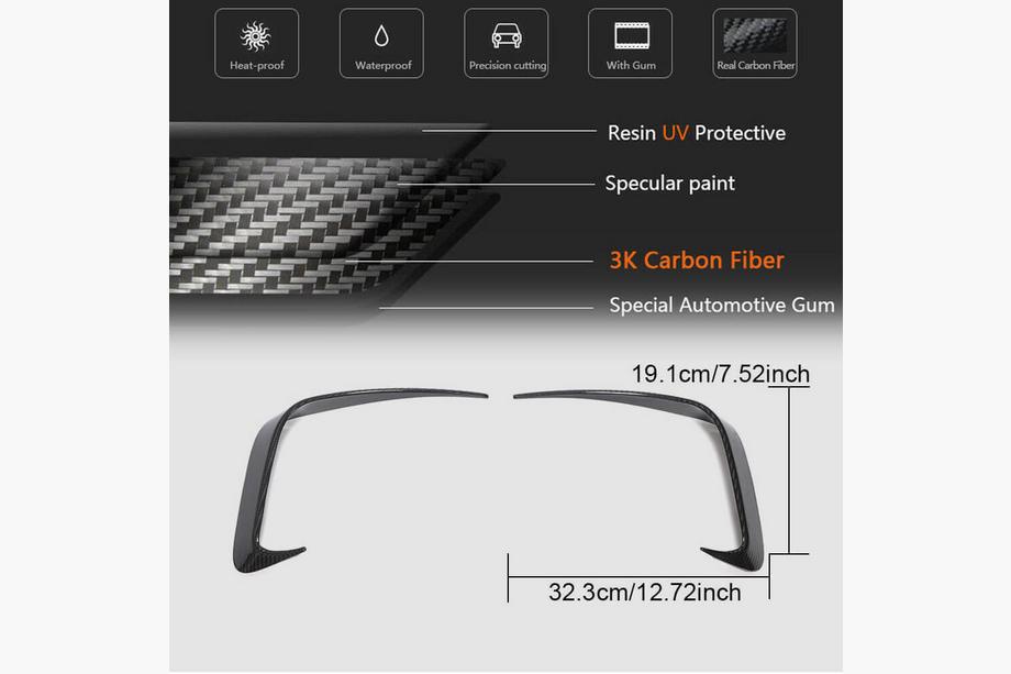 BMW 3 Series G20/G21 2018- Rear Bumper Flap Extensions (for M-Sport 2018-2022, Carbon) Photo 7
