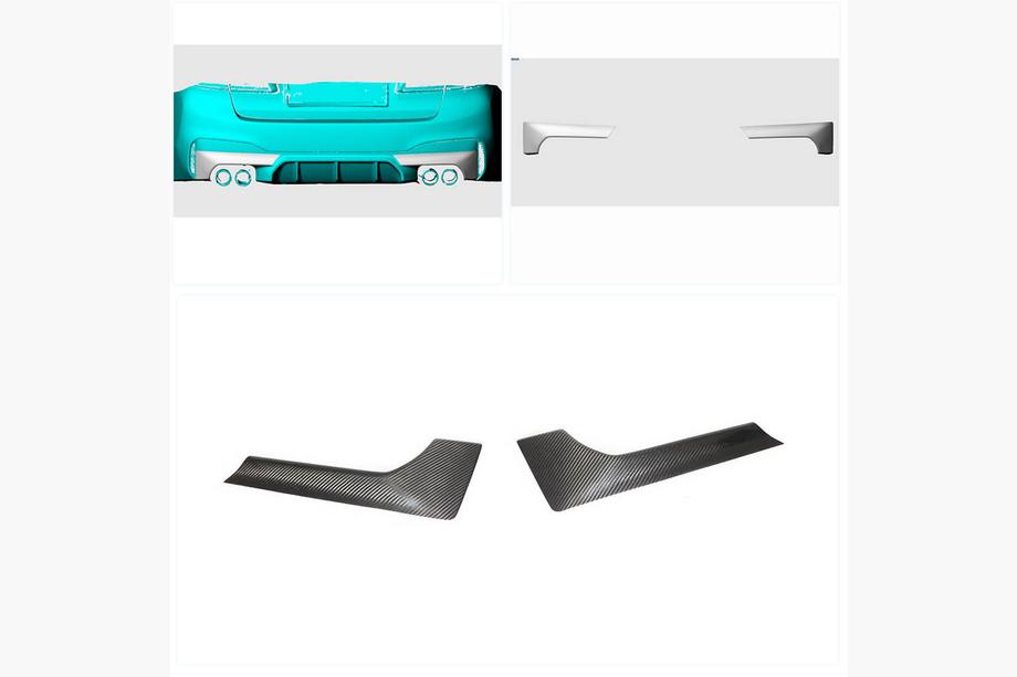 BMW 5 Series G30/G31 2017–2023 Carbon Rear Bumper Flaps (for M-Sport/M5 F90, Carbon) Photo 2