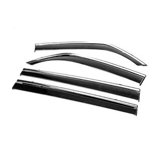Window Deflectors with Chrome Trim Niken Luxury (4 pcs) Mitsubishi Pajero Wagon III 1999-2006 photo 2