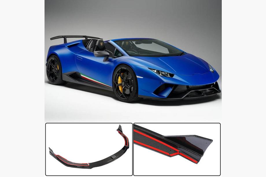 Lamborghini Huracan 2014- Front Bumper Lip V2 (Carbon) Image