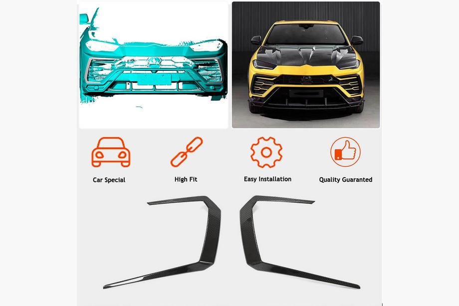 Lamborghini Urus 2018- Front Bumper Flap Covers (Dry Carbon) Photo 2