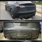 Tesla Model 3 2017- Rear Diffuser V2 (2017-2023, Carbon) photo 3