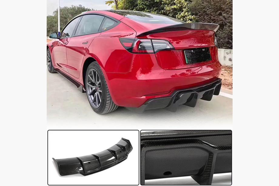 Tesla Model 3 2017- Rear Bumper Diffuser FRP V5 (2016-2022) Image