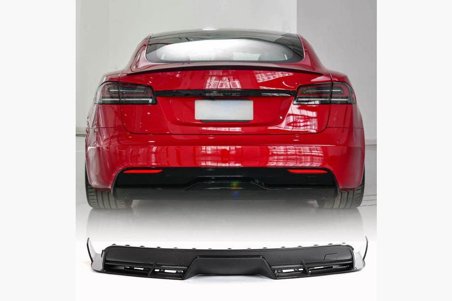Tesla Model S 2012– Rear Bumper Diffuser (2021+, Carbon) Photo 1