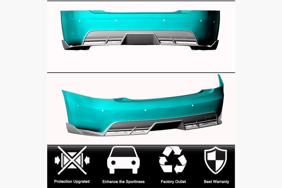 Tesla Model S 2012– Rear Bumper Diffuser (2021+, Carbon) Photo 2