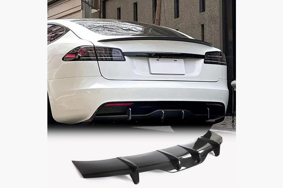 Tesla Model S 2012– Rear Diffuser for Plaid 2021+ (Carbon) Image