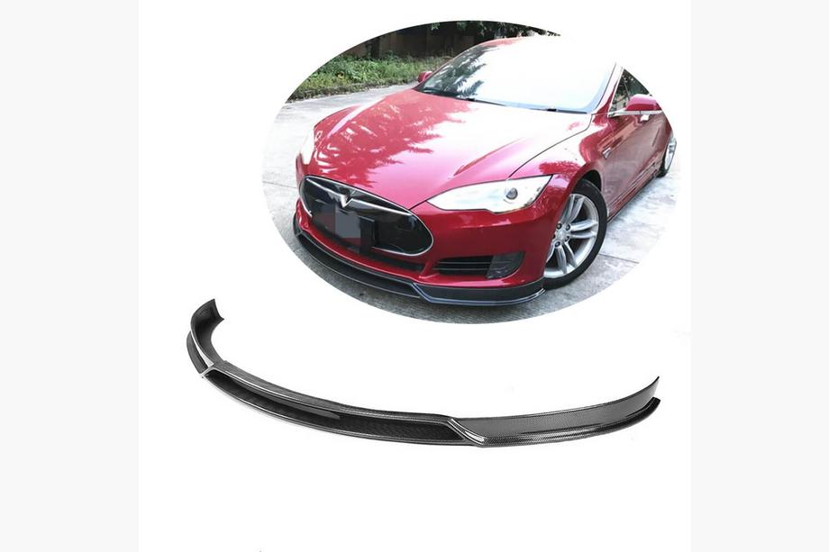 Tesla Model S 2012– Front Bumper Lip V2 (2012-2016, Carbon) Image