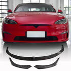 Tesla Model S 2012– Front Bumper Lip V2 (2021+, Carbon) photo 1