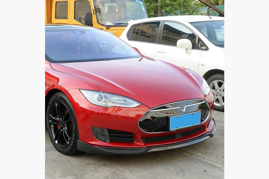 Tesla Model S 2012– Front Bumper Lip V1 (2012-2016, Carbon) Image