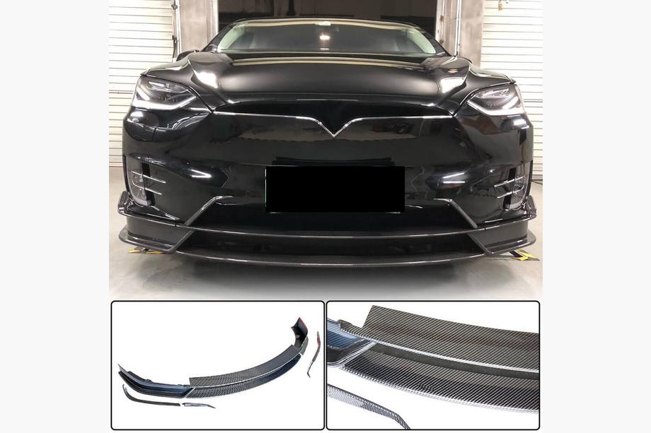 Tesla Model X 2015- Front Bumper Lip Carbon V2 (2016-2020) Image