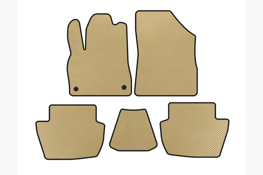 Citroen DS-5 2011-2015 EVA Floor Mats (HB, Hybrid/Automatic, Beige) Image