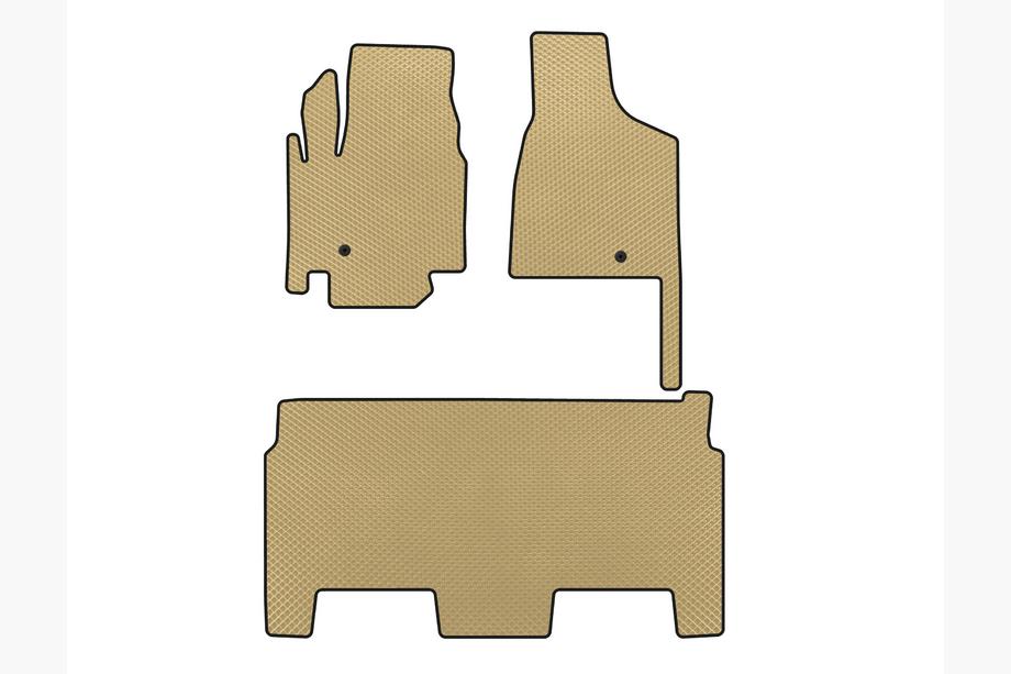 Dodge Grand Caravan V 2008-2020 EVA Mats (2008-2020, 2 Rows, 8-Seater/SXT Trim, Beige) Image
