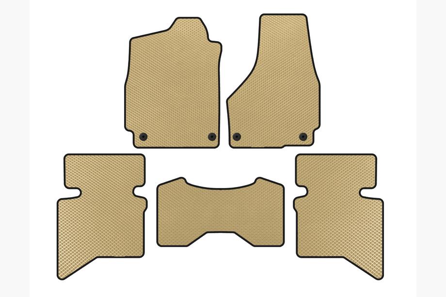 Dodge RAM (DS/DJ/D2) 2009–2024 EVA Floor Mats (2009+, 5-Seater/Double Cab, Beige) Image