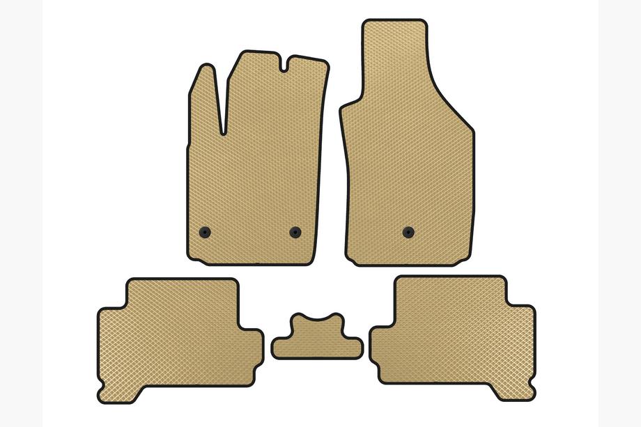 Fiat 500/500L 2013-2022 EVA Floor Mats (HB, Electric, Beige) Image