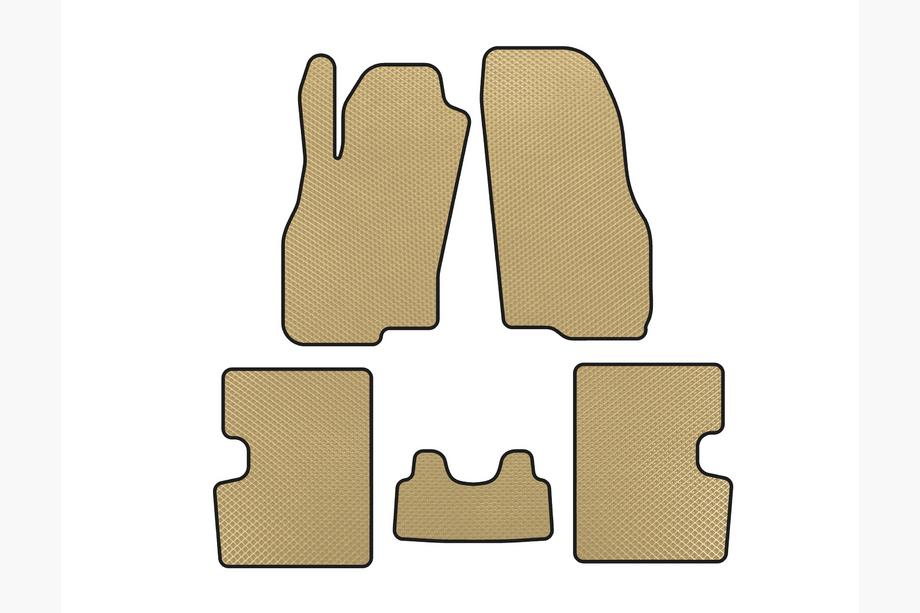 Fiat Punto Grande/EVO 2006-2018 EVA Floor Mats (Hatchback, 5-Door, Pre-Facelift, Beige) Image