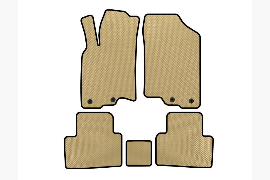 Honda Insight II 2009-2014 EVA Floor Mats (HB, Hybrid, Beige) Image
