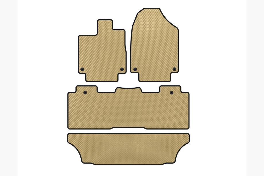 Honda Odyssey 2017– EVA Floor Mats (3 Rows, Beige) Image