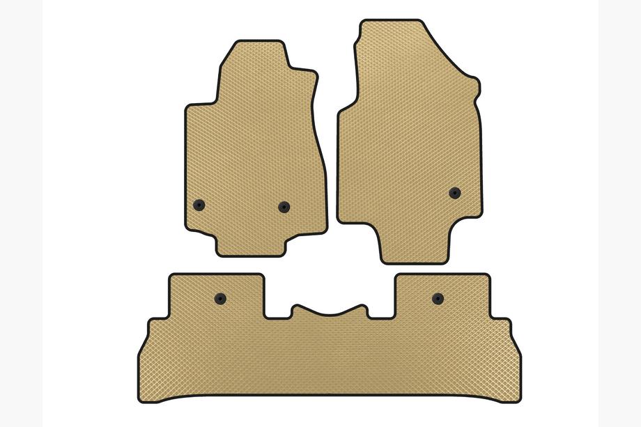 Honda Pilot 2008-2015 EVA Floor Mats (2008-2012, 7-Seater, Beige) Image