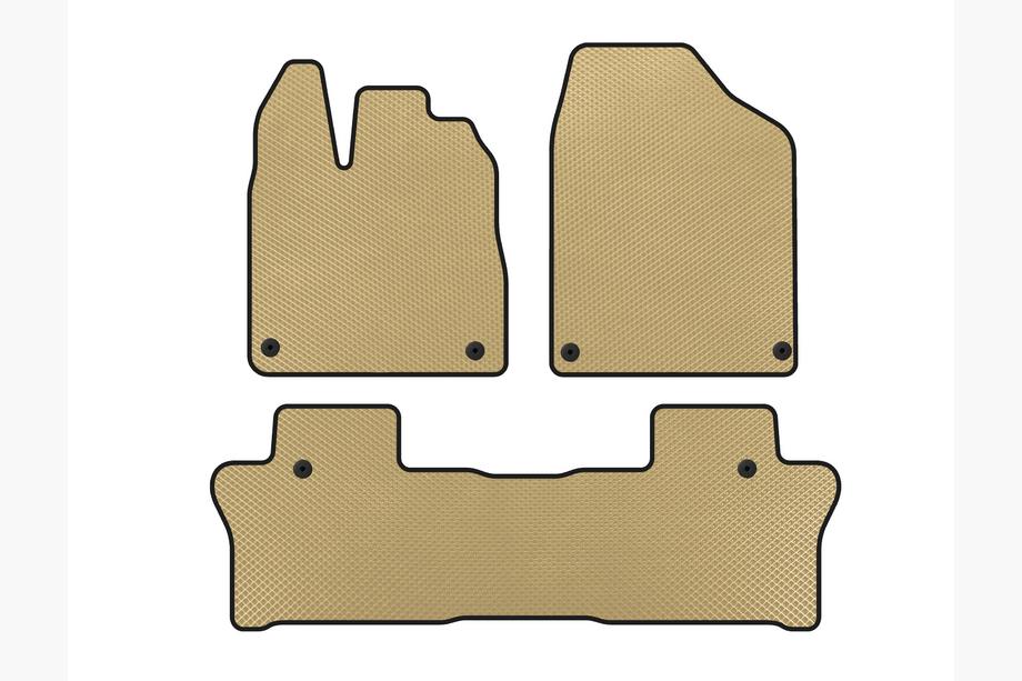 Honda Pilot 2015-2022 EVA Floor Mats (2 Rows, Beige) Image