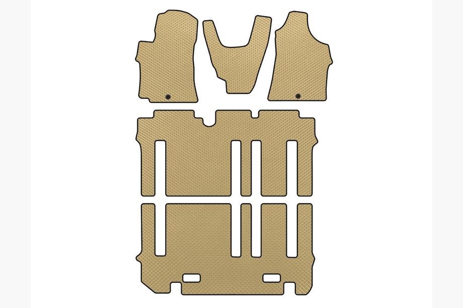 Hyundai H300, H1, Starex 2008-2020 EVA Floor Mats (full interior, Beige) Image