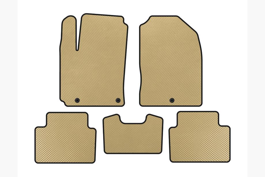 Hyundai Kona 2017-2023 EVA Floor Mats (Petrol, Beige) Image