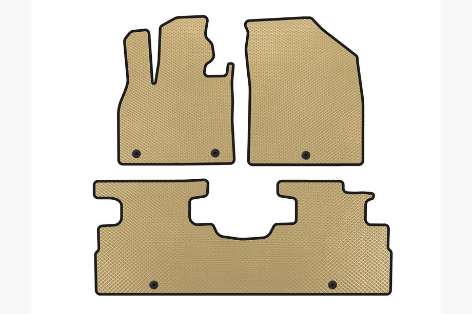 Hyundai Palisade 2018-2025 EVA Floor Mats (2 Rows, 7-Seater, Beige) Photo 1