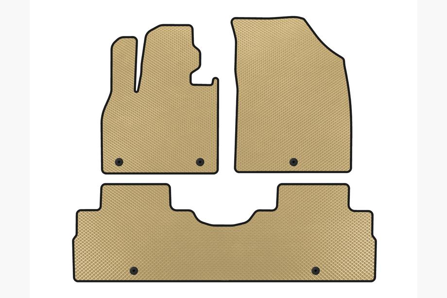 Hyundai Palisade 2018-2025 EVA Floor Mats (2 Rows, 8-Seater, Beige) Image