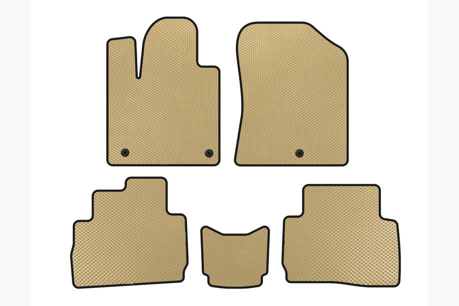 Hyundai Santa Fe 4 2018-2023 EVA Floor Mats (2020-2023, Beige) Image