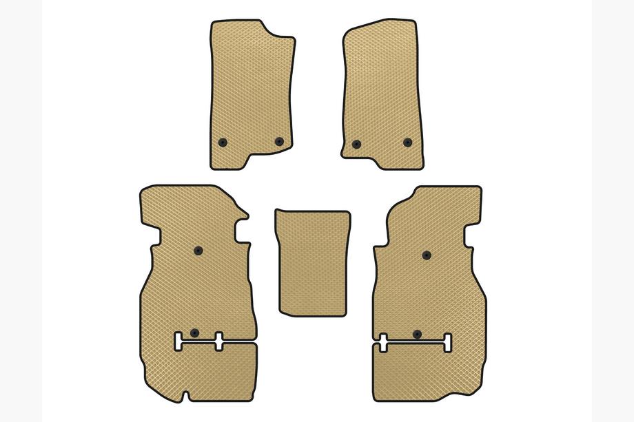 Jeep Wrangler 2018- EVA Floor Mats (Rubicon Unlimited/5-Door, Beige) Image