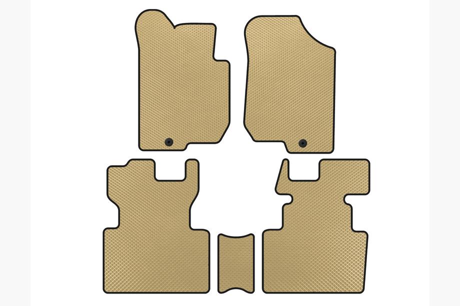 Kia Carens 1999-2012 EVA Floor Mats (2006-2012, 2 Rows, 7-Seater, Beige) Image