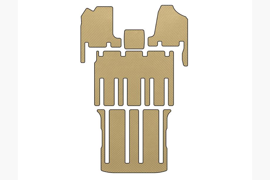 Kia Carnival 2002-2013 EVA Floor Mats (3 Rows, Beige) Image