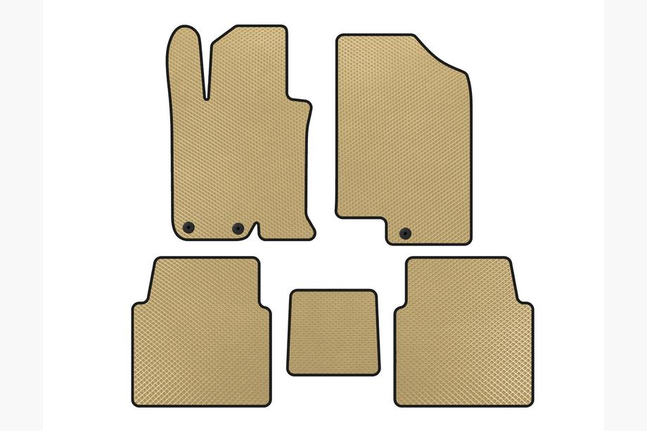 Kia Optima 2010-2016 EVA Floor Mats V-1 (SD, Beige) Image