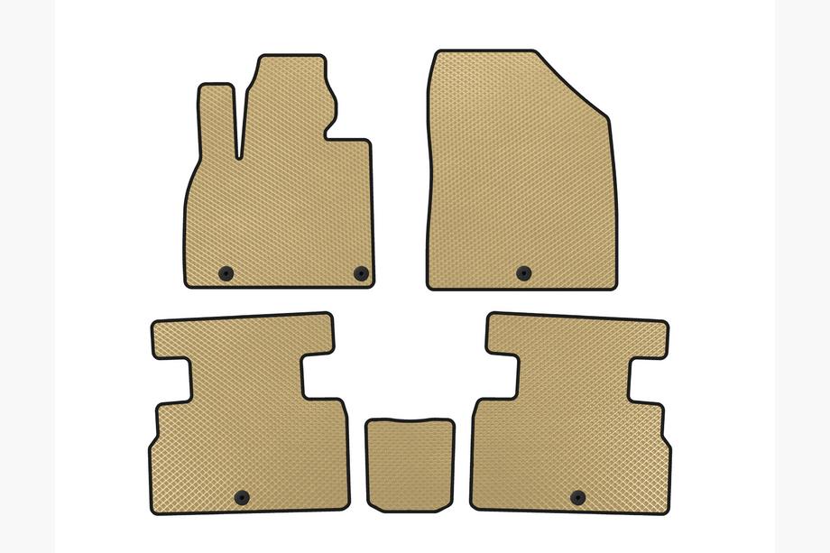 Kia Stonic 2017- EVA Floor Mats (2 Rows, 7-Seater, Beige) Image