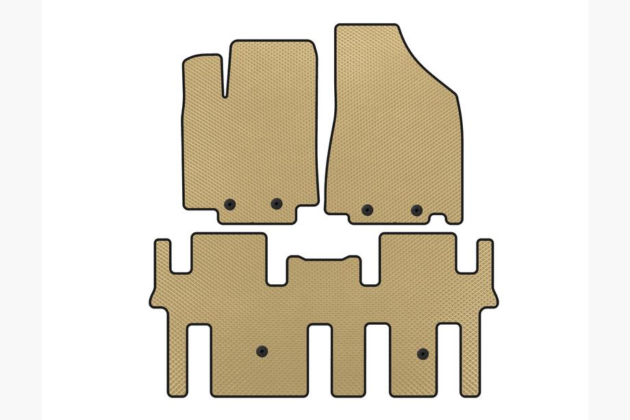 Nissan Pathfinder R52 2012-2021 EVA Floor Mats (2 Rows, Beige) Image