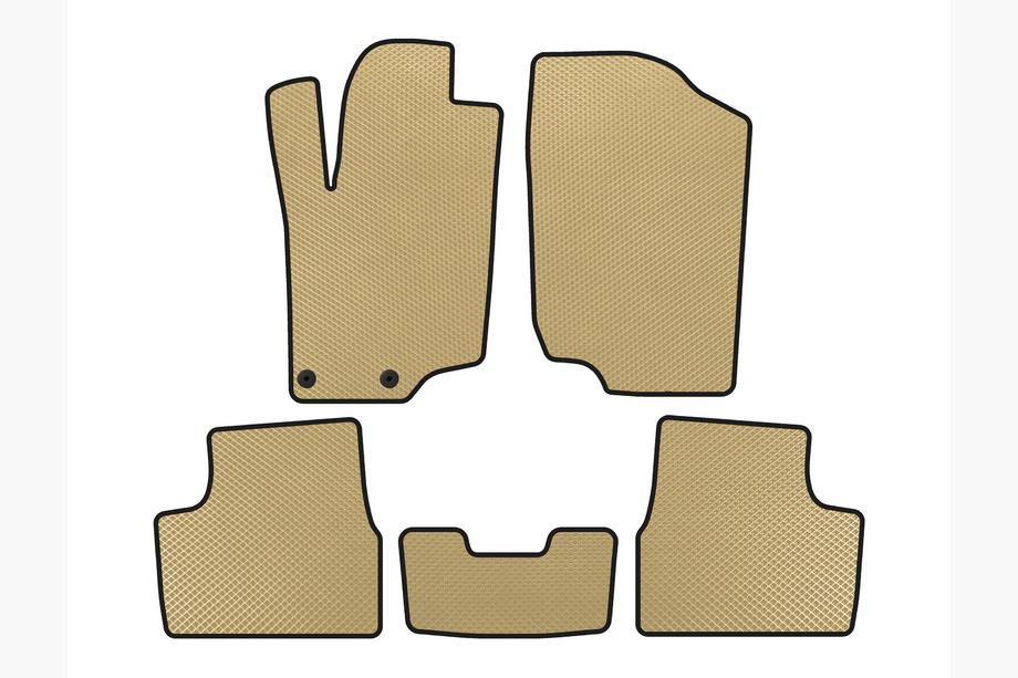 Peugeot 207 2006–2014 EVA Floor Mats (HB, 5-Door, Beige) Image