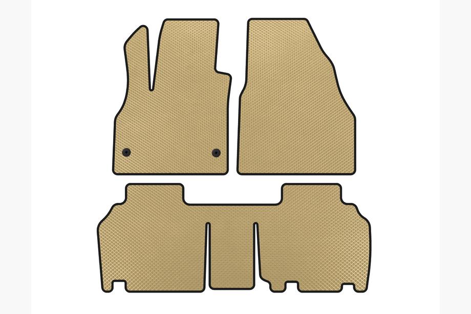 Renault Kangoo 2008–2020 EVA Floor Mats (2 Rows, 5-Door/7-Seater, Beige) Image