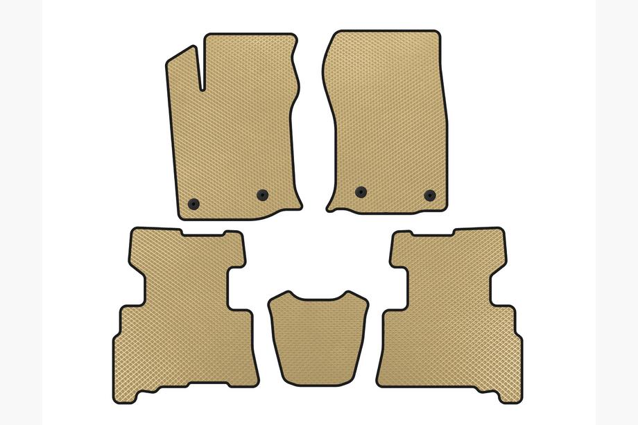 Toyota 4Runner 2009-2024 EVA Floor Mats (2 Rows, 2014-2024, 7-Seater, Beige) Image