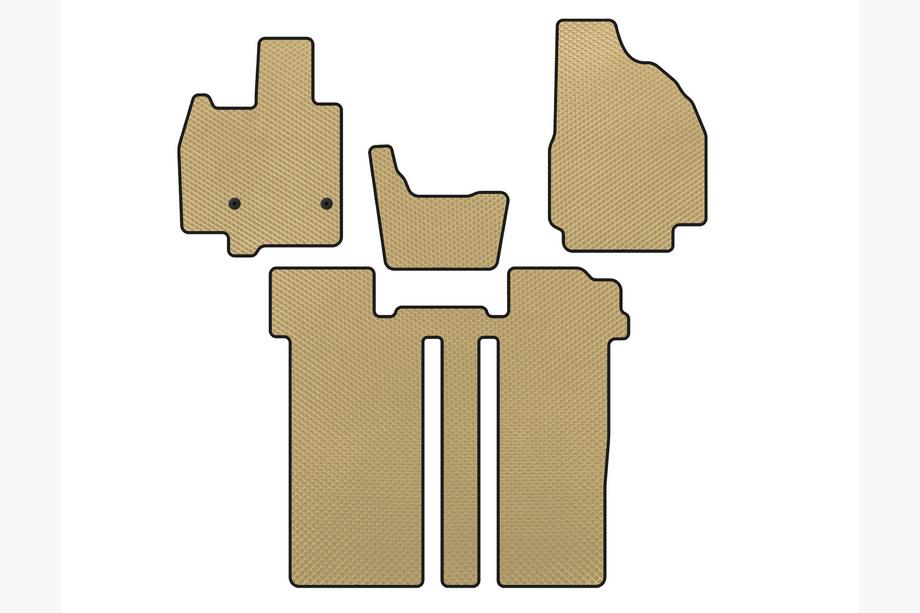 Toyota Previa 2006-2019 EVA Floor Mats (2 Rows, 6-Seater, Beige) Image