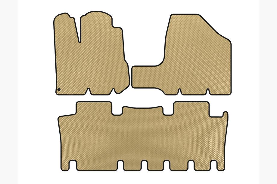 Toyota Sienna 2003-2009 EVA Floor Mats (2 Rows, Beige) Image