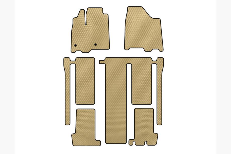 Toyota Sienna 2010-2020 EVA Floor Mats (3 Rows, Beige) Image