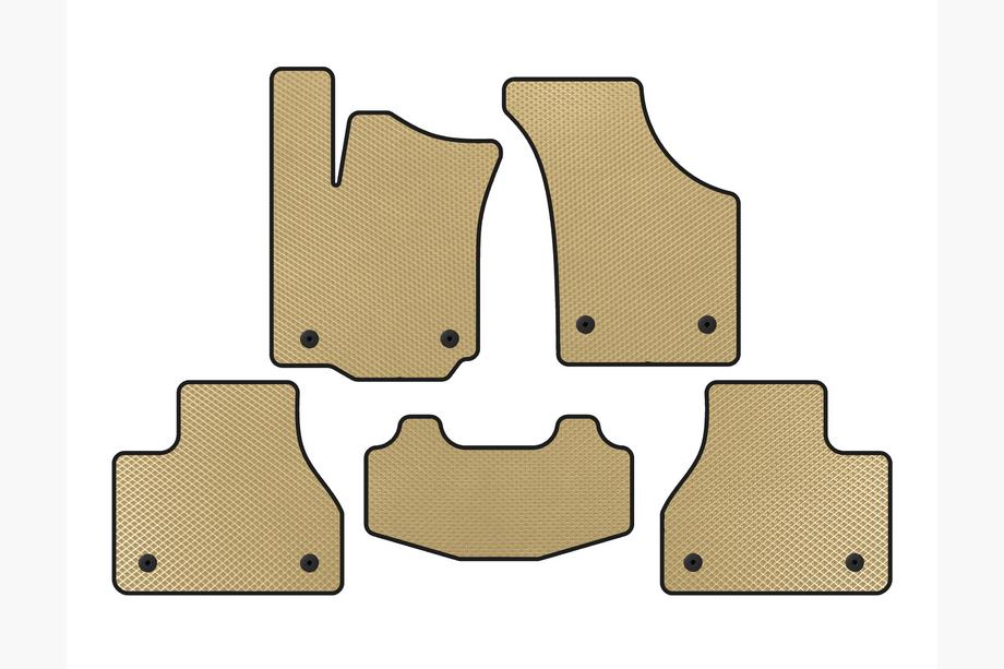 Volkswagen Phaeton 2002-2016 EVA Floor Mats (SD, Short Base, Beige) Image