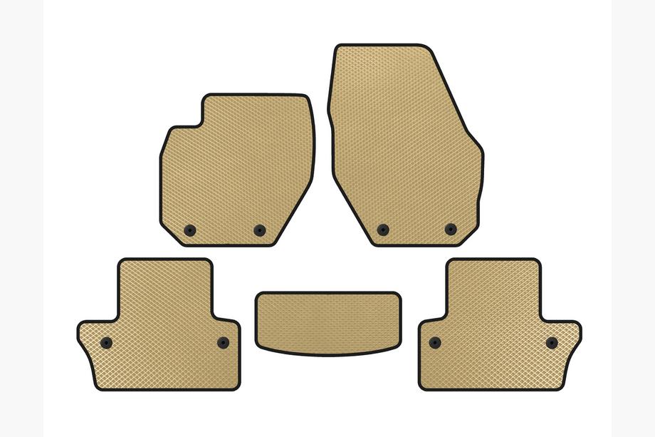 Volvo V60 2011-2018 EVA Floor Mats (SW, Beige) Image