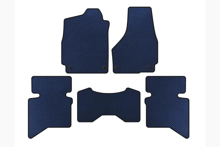 Dodge RAM (DS/DJ/D2) 2009–2024 EVA Floor Mats (2009+, 5-Seater/Double Cab, Blue) Image