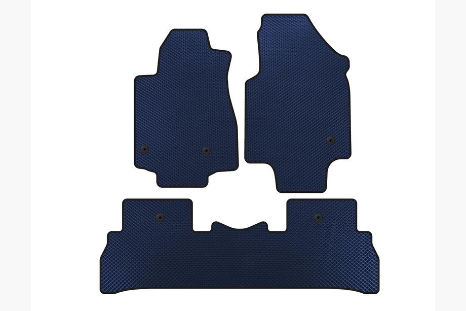 Honda Pilot 2008-2015 EVA Floor Mats (2008-2012, 7-Seater, Blue) Image