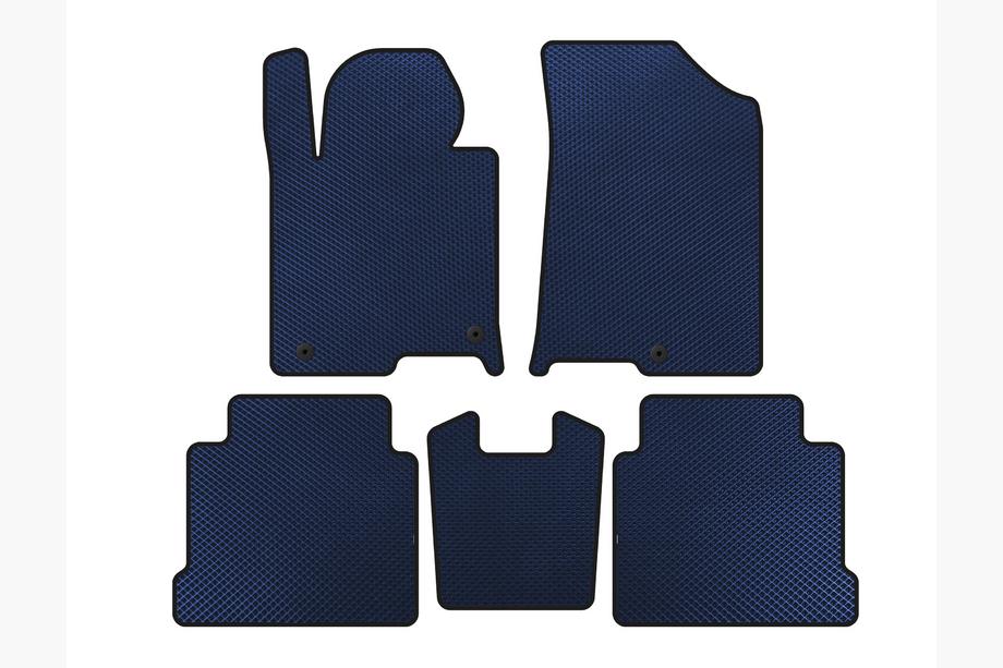 Hyundai Sonata LF 2014-2019 EVA Floor Mats (SD, Blue) Image