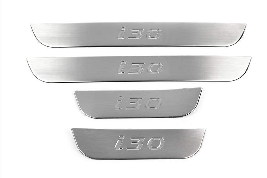 Hyundai I-30 2012-2017 Door Sill Protectors OmsaLine (4 pcs, Stainless Steel) Photo 2